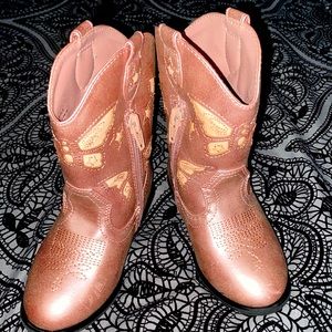 Cat and jack toddler boots rose gold size 7